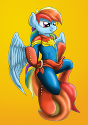 Size: 600x853 | Tagged: safe, artist:xnosidex, rainbow dash, semi-anthro, g4, avengers, captain marvel (marvel), crossover, female, ponified, solo