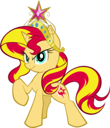 Size: 1002x1158 | Tagged: safe, artist:hydro-king, sunset shimmer, pony, unicorn, g4, my little pony equestria girls, big crown thingy, element of magic, female, mare, simple background, smiling, smirk, solo, transparent background