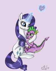 Size: 1951x2464 | Tagged: safe, artist:brush-sweep, rarity, spike, g4, female, fire ruby, magic, male, ship:sparity, shipping, straight