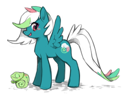 Size: 1213x943 | Tagged: safe, artist:mi-eau, oc, oc only, chameleon, pegasus, pony, female, mare, solo