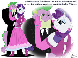 Size: 1024x764 | Tagged: safe, artist:secretagentspike, rarity, spike, anthro, g4, beefspike, female, male, older, ship:sparity, shipping, straight