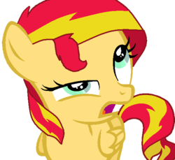 Size: 553x507 | Tagged: safe, sunset shimmer, pegasus, pony, g4, dazed, derp, faic, female, filly, filly sunset shimmer, mare, pegasus sunset shimmer, race swap, solo, younger