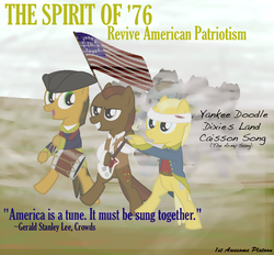 Size: 968x898 | Tagged: safe, artist:ethanchang, oc, oc only, 1st awesome platoon, spirit of 76, trio, united states