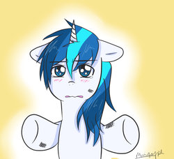 Size: 1280x1165 | Tagged: safe, artist:sasaki-kasumi, shining armor, g4, colt, colt shining armor, crying, crying armor, cute, hug, hug request, implied twilight velvet, injured, male, sad, sad armor, shining adorable, solo, whining, whining armor, younger