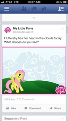 Size: 640x1136 | Tagged: safe, fluttershy, g4, cloud, cloudy, dragon cloud, facebook, ios, iphone