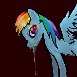 Size: 500x500 | Tagged: safe, artist:dinoburger, discord, rainbow dash, g4, female, puking rainbows, solo