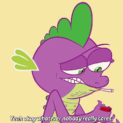 Size: 500x500 | Tagged: safe, artist:hotdiggedydemon, spike, dragon, swag.mov, g4, animated, cigarette, male, male nipples, nipples, pony.mov, reaction image, smoking, solo, that's spike