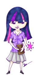 Size: 605x1318 | Tagged: safe, artist:managodess, twilight sparkle, human, g4, chibi, female, humanized, solo