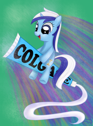 Size: 1178x1600 | Tagged: safe, artist:poisonicpen, minuette, pony, unicorn, g4, female, solo, toothpaste