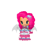 Size: 200x200 | Tagged: safe, artist:zeskunk, pinkie pie, human, g4, clothes, dress, female, gala dress, humanized, simple background, solo, transparent background