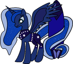 Size: 453x396 | Tagged: safe, artist:youwillneverkno, princess luna, g4, female, simple background, solo, surfboard