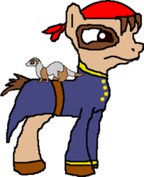 Size: 325x400 | Tagged: safe, artist:youwillneverkno, pipsqueak, ferret, g4, male, pirate, simple background, solo, transparent background