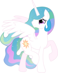 Size: 4399x5500 | Tagged: safe, artist:theshadowstone, princess celestia, pony, g4, absurd resolution, female, mare, sad, simple background, solo, transparent background, vector