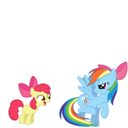 Size: 1024x1024 | Tagged: safe, apple bloom, rainbow dash, g4, bow, simple background, transparent background, vector