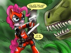 Size: 1280x960 | Tagged: safe, pinkie pie, g4, ask-pinkie-pool, clothes, cosplay, costume, deadpool, marvel, pinkiepool