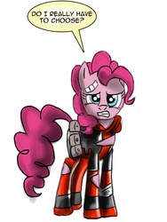 Size: 813x1083 | Tagged: safe, pinkie pie, g4, ask-pinkie-pool, clothes, cosplay, costume, deadpool, female, marvel, pinkiepool, solo