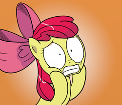 Size: 700x600 | Tagged: safe, artist:doublewbrothers, artist:pony-berserker, apple bloom, g4, female, reaction image, solo
