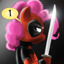 Size: 128x128 | Tagged: safe, pinkie pie, g4, ask-pinkie-pool, crossover, deadpool