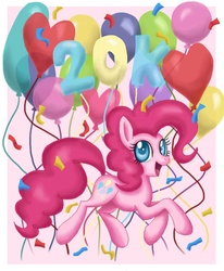 Size: 800x972 | Tagged: safe, artist:mel-rosey, pinkie pie, g4, balloon, confetti, female, solo