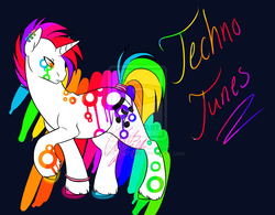 Size: 900x703 | Tagged: safe, artist:cajesthetabby, oc, oc only, solo, techno tunes