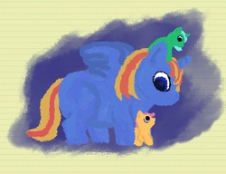 Size: 1080x830 | Tagged: safe, alicorn, fluffy pony, pony, fluffy pony foals, fluffy pony mother, fluffy pony original art