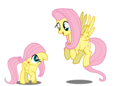 Size: 2936x2071 | Tagged: safe, artist:foxxarius, fluttershy, g4, cute, filly, self ponidox, shyabetes, simple background, time paradox, transparent background, vector