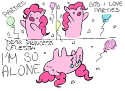 Size: 1901x1395 | Tagged: safe, artist:acrylonitrile, pinkie pie, g4, party of one, comic, i'm so alone, meme