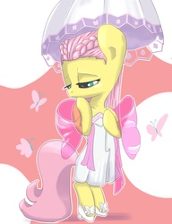 Size: 2162x2809 | Tagged: safe, artist:dambitail, fluttershy, pony, g4, ace attorney, bipedal, crossover, dahlia hawthorne, female, solo