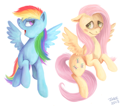 Size: 900x750 | Tagged: dead source, safe, artist:galaxy-station, fluttershy, rainbow dash, g4