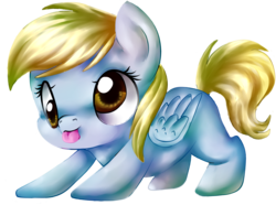 Size: 2696x2003 | Tagged: safe, artist:twiddledittle, derpy hooves, pegasus, pony, g4, :p, cute, derpabetes, diabetes, female, filly, filly derpy, filly derpy hooves, high res, simple background, smiling, solo, tongue out, transparent background, younger