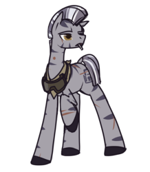 Size: 900x1032 | Tagged: safe, artist:inlucidreverie, oc, oc only, oc:ahrim, zebra, fallout equestria, cigarette, goggles, simple background, smoking, solo, transparent background