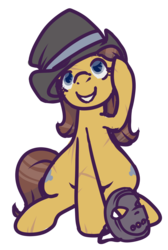 Size: 900x1342 | Tagged: safe, artist:inlucidreverie, oc, oc only, earth pony, pony, fallout equestria, hat, mask, simple background, solo, transparent background
