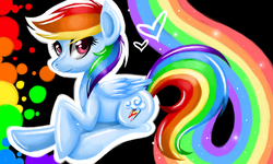 Size: 854x512 | Tagged: safe, artist:silvercommando, rainbow dash, g4, female, heart, solo