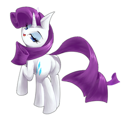 Size: 500x500 | Tagged: safe, artist:30clock, rarity, g4, butt, female, looking at you, looking back, plot, simple background, solo