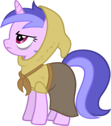 Size: 3000x3400 | Tagged: safe, artist:m99moron, sea swirl, seafoam, pony, unicorn, g4, hearth's warming eve (episode), background pony, bags under eyes, clothes, female, hood, mare, outfit catalog, simple background, solo, transparent background, unicorn tribe, vector