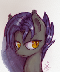 Size: 556x673 | Tagged: safe, artist:zestyoranges, oc, oc only, bat pony, pony, portrait, solo