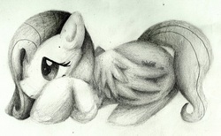 Size: 770x474 | Tagged: safe, artist:espeonbird, fluttershy, g4, female, solo, traditional art