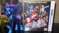 Size: 800x450 | Tagged: safe, nightmare moon, g4, brushable, female, irl, photo, project x zone, toy