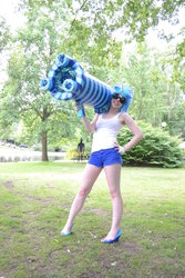 Size: 1024x1536 | Tagged: safe, artist:shelle-chii, dj pon-3, vinyl scratch, human, g4, bass cannon, cosplay, irl, irl human, photo, solo