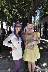 Size: 1275x1920 | Tagged: safe, fluttershy, rarity, human, g4, cosplay, irl, irl human, photo