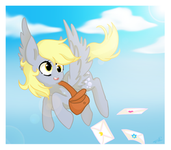 Size: 1354x1186 | Tagged: safe, artist:chokico, derpy hooves, pegasus, pony, g4, female, mail, mare, solo