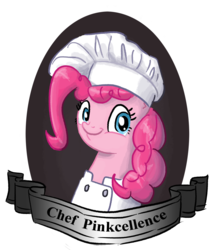 Size: 1000x1168 | Tagged: safe, artist:king-kakapo, pinkie pie, earth pony, pony, g4, ashens, chef excellence, female, looking at you, portrait, smiling, solo, twiface