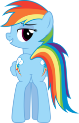 Size: 5909x9233 | Tagged: safe, artist:mrcabezon, rainbow dash, pegasus, pony, g4, absurd resolution, bedroom eyes, butt, featureless crotch, female, plot, show accurate, simple background, solo, transparent background, vector