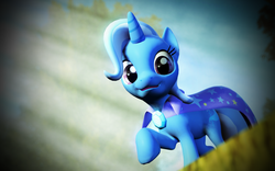 Size: 1024x640 | Tagged: safe, artist:wallytheworm, trixie, pony, unicorn, g4, 3d, female, smiling, solo, source filmmaker, trixie's brooch, trixie's cape