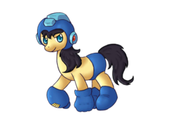 Size: 648x504 | Tagged: safe, artist:xtaini, pony, art trade, crossover, mega man (series), megamare, ponified, rule 63, solo