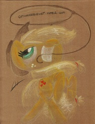 Size: 871x1133 | Tagged: safe, artist:getchanoodlewet, applejack, g4, female, lasso, solo, traditional art