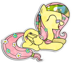 Size: 1481x1311 | Tagged: safe, artist:kennyklent, fluttershy, g4, bandana, female, glasses, hippieshy, solo