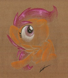 Size: 762x871 | Tagged: safe, artist:getchanoodlewet, scootaloo, g4, female, solo, traditional art