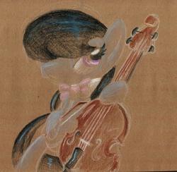 Size: 840x820 | Tagged: safe, artist:getchanoodlewet, octavia melody, g4, cello, female, musical instrument, solo, traditional art
