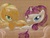 Size: 1072x818 | Tagged: safe, artist:getchanoodlewet, applejack, rarity, g4, traditional art